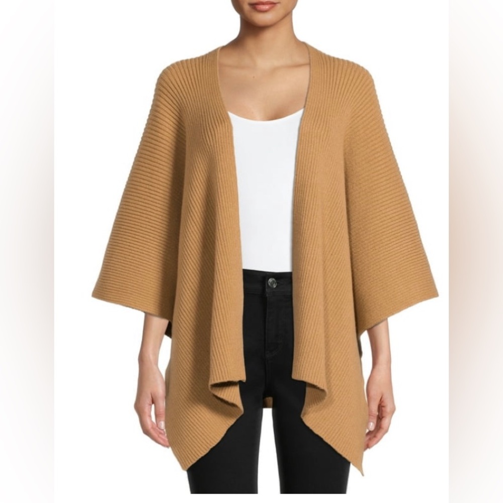Urban Camel Ribbed Ruana Wrap